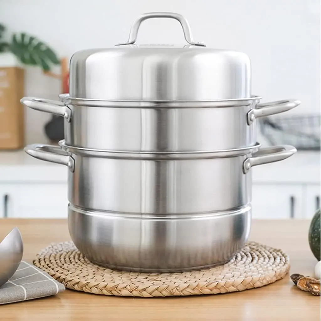 Batterie de cuisine multifonctionnelle 304 Pot de cuisson à vapeur en acier inoxydable de qualité alimentaire