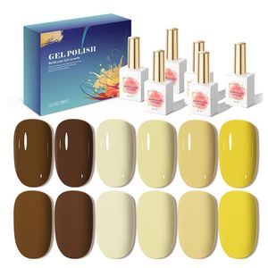 AILANUO Kit de vernis à ongles en gel bleu enchanteresse 6 couleurs claires à foncées Royal Sky Glitter Navy Blue Nail Gel Polish Kit - Product Image 1