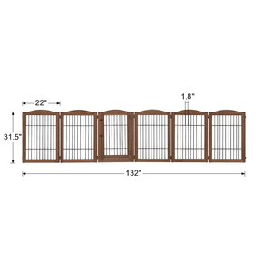 Unipaws Extra Wide 6-Panel Foldable <strong>Wooden</strong> Safe Pet <strong>Gate</strong> 5 Support Feet Indoor/Outdoor Freestanding Playpen <strong>Stairs</strong> Barrier for - Product Image 4