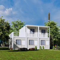 Maison mobile modulaire portable à 2 étages, préfabriquée, détachable, type conteneur, avec salle de bain et toilettes