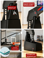 Système de panier de basket pliable mécanique avec support mobile, paniers et tableau de scores numérique, minuteur 24 secondes pour centres sportifs