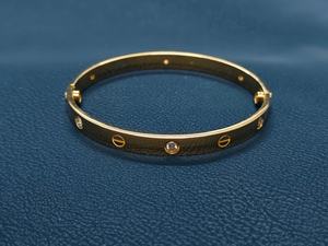 Brazalete de Lujo Chapado en Oro de 14K con Diamantes Cultivados en Laboratorio de Corte Brillante, Hecho a Mano, Moderno, Regalo de Boda o Compromiso para Mujer, Certificado IGI - Product Image 2