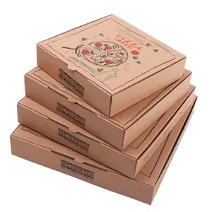 定制印刷标志高品质食品包装波纹批发披萨纸盒带标志
