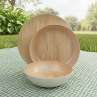 Assiette en mélamine incassable, durable, de qualité alimentaire, lavable au lave-vaisselle, style américain, ronde, pour la salle à manger à domicile et la restauration