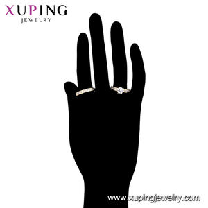 A00914824 بيع بالجملة أنيق تصميم الأزياء الفاخرة حجر بيئي النحاس 18 قيراط ذهبي اللون خاتم مزدوج - Product Image 6