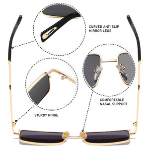 2026 Custom Logo Vintage Men Women Alloy Driving Sun Glasses UV400 Gradient Shades Small Frame Metal Square <b>Sunglasses</b> Men - Product Image 4
