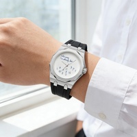 Pour ceux qui s'en fiche, je suis déjà en retard - Montre à quartz personnalisée DIY de 45 mm, étanche, analogique, avec bracelet en silicone pour hommes