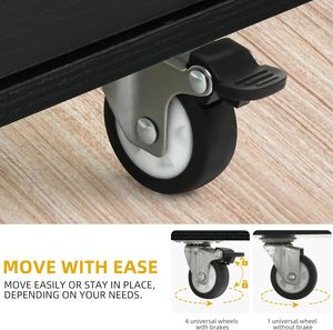 폴딩 드롭 리프 조식 바가 있는 이동식 주방 아일랜드 카트 대형 목재 수납 캐비닛 선반 바퀴 - Product Image 5