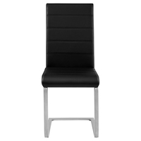 Chaise de salle à manger en cuir Effezeta vintage moderne, dossier haut, imitation luxe, noire, en forme de Z, vente en gros