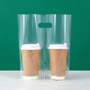 Bolsa de Plástico Transparente Reciclable Personalizada con Logotipo de Marca Impreso, Bolsa para Llevar Café, Bolsa con Asa - Product Image 2