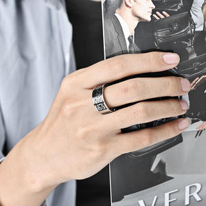 <b>Celtic</b> Eternal Triangle Knot Titanium Steel <b>Ring</b> For Men Steel Black Gift Jewelry - Product Image 3