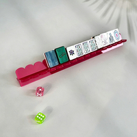 Supports de Mahjong Américains Modernes en Acrylique, Portables, avec Règle de Placement de Tuiles, Antidérapants, Stables, Porte-cartes, Couleur et Logo Personnalisables, pour Quatre Joueurs