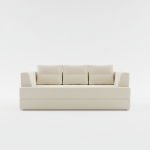 Sofá Cuadrado Metálico Moderno y Cómodo de Tres Plazas para Dormitorio, Sala de Estar, Apartamento, Hotel, con Diseño Relleno de Espuma - Product Image 4