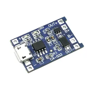 CA-033-Placa de carga Micro USB tipo c, 5V, con protección, funciones duales, módulo de cargador de batería de litio de iones de litio 1A, 18650, TP4056