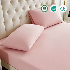 Sábana Ajustable Moderna y Minimalista de Nailon y Spandex, Color Sólido, Suave, Transpirable y Elástica para Colchón - Product Image 1