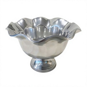 Bol de service alimentaire sur pied pour décoration de fête, bol à fruits en métal, accessoires de maison, bol à champagne et à glace pour table - Product Image 1