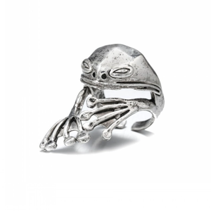 Bague ajustable rétro en pierre de carbuncle de grenouille ouverte, vente en gros - Product Image 5