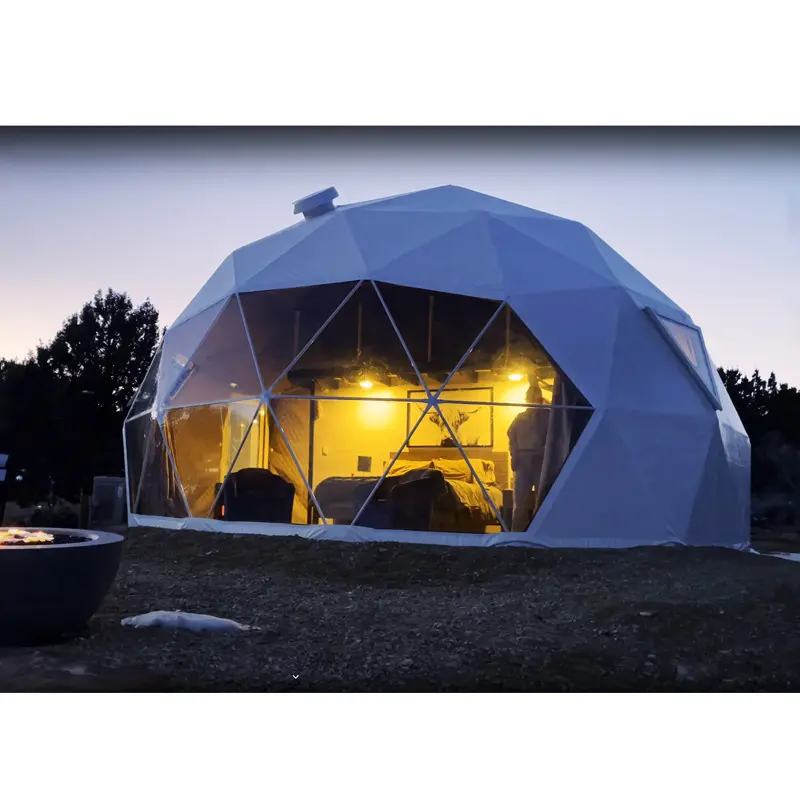 Luxury Waterproof Outdoor Camping Geodesic Igloo Dome Tent Double Layer ball tent with Bathroom Resort Hotel Tent