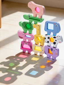Montessori Wooden Animal Stacking Balance Blocks for 2-7 Year Olds - Product Image 2