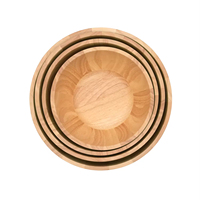 Bols à salade en bois, bols de service en bois, ensemble de bols pour table à manger, vaisselle en bois, articles de table sans danger pour les aliments
