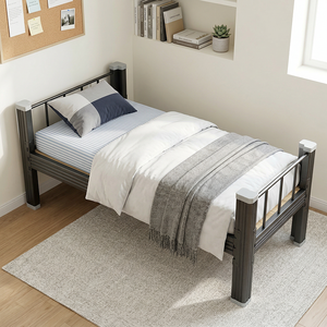 Cama litera doble resistente para dormitorio escolar, litera metálica blanca de alta resistencia para apartamento, oferta especial, cama de acero que ahorra espacio y sin ruido - Product Image 1