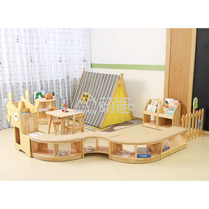 Ensemble de mobilier scolaire moderne en bois sur le thème de la forêt Moetry <span class=keywords><strong>pour</strong></span> la salle de classe de la maternelle, espace de lecture, armoire - Product Image 3