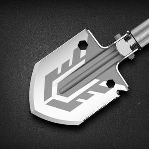 Pala Multifuncional Plegable para Exteriores D10-27, Herramienta de Supervivencia para Camping con Mango en D, Pala de Entrenchamiento de Grado Industrial - Product Image 1