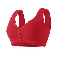 Ensemble soutien-gorge sans armatures et culotte grande taille, fin, rouge, sans couture, à fermeture avant, porte-bonheur du Nouvel An du Cheval 2026, Année du Zodiaque