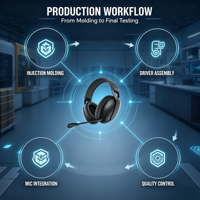 Casque filaire supra-auriculaire LDON F03 avec suppression du bruit ENC, son Hi-Fi, construction métallique, design léger et confortable pour le gaming