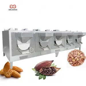 Commercial Drum Cocoa Pistachio Almond Roast Equipment Plant Cacao Peeling Roaster Cocoa Machine