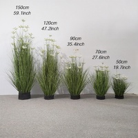Bouquet de fleurs artificielles réalistes en PVC souple, moderne, respectueux de l'environnement, fleurs en dentelle, plante en pot, arrangement de scène, roseau, chien