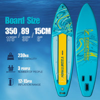 TIDETREK 350*89*15cm Planche de paddle avec siège de kayak, planche de surf gonflable ultra-large ISUP, Tabla De Padel OEM, SUP de pêche, Stand-Up
