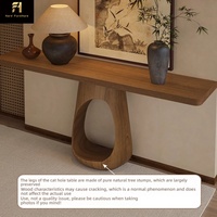 Console de style japonais Wabi Sabi créative pour l'entrée, console en bois rétro, console étroite de luxe italienne
