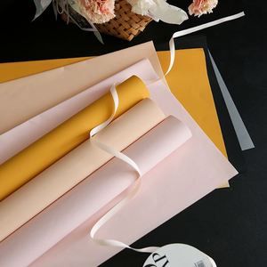Papier d'emballage de luxe 58*52cm, couleurs printanières imprimées, imperméable, couleur unie, pour bouquet de fleurs, pour fleuriste - Product Image 3