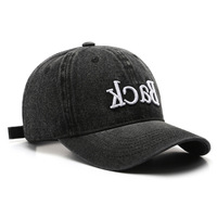 Nouvelle arrivée : Casquette de baseball en denim vintage délavé à 6 panneaux avec broderie 3D style streetwear