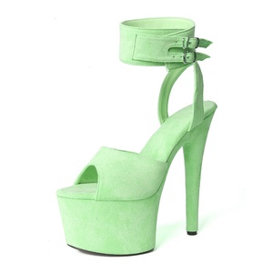 Nouvelles Sandales à Talons Hauts pour Femmes 17CM, Style Babouches, Bout Ouvert, en Faux Daim, Plateformes, pour Pole Dance - Product Image 3