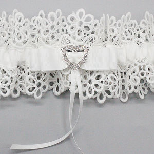 M8313-2 jarretière de mariée en dentelle gracieuse avec belle boucle en forme de coeur pour <span class=keywords><strong>robe</strong></span> de mariée - Product Image 2