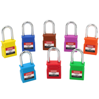 Verrouillage d'isolement électrique durable, cadenas de sécurité industriel Loto avec manille en acier de 38 mm, clé maîtresse, couleur rouge