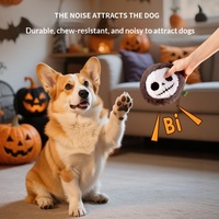 Jouet interactif éducatif d'Halloween pour chien, peluche en fausse fourrure de lapin, résistant aux morsures, avec sons, motifs chauve-souris/citrouille/crâne
