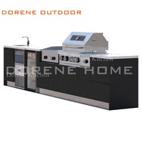 Cuisine extérieure complète en acier inoxydable Dorene 2026 avec barbecue et réfrigérateur intégrés