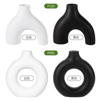 Vase rond JQ, vase décoratif haut de gamme, créatif, personnalisé, durable, en PP+PET, design moderne, grand pot de fleurs d'extérieur