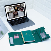 Carnet de notes A6 en cuir PU vegan à 6 anneaux, idéal pour le journaling et les voyages