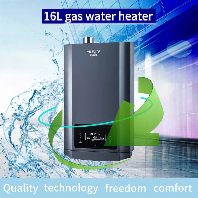 Pemanas Air Gas Luar Ruangan, Pemanas Air Gas Cepat Rumah Tangga dengan Katup Gas Termostat 16L 26kW