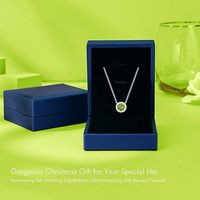 Collier en argent 925 avec zircon incrusté d'olivine, pendentif personnalisé avec pierre de naissance, collier pour femme, luxe léger, tempérament