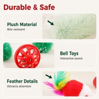 Lot de jouets à tirer pour chats Mito, neufs, intelligents, classiques, adorables, pour le nettoyage des dents, motif de Noël, en plastique et peluche