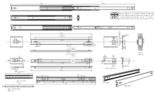 Glissière de <span class=keywords><strong>tiroir</strong></span> OEM personnalisée à extension complète de 45 mm avec languettes, glissière à baïonnette à montage latéral pour <span class=keywords><strong>atelier</strong></span> métallique - Product Image 6