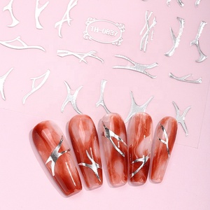 Autocollant holographique en gel pour ongles, décoration artistique en métal doré 3D, feuille d'or rose, autocollant personnalisé, adhésif pour ongles, salon professionnel - Product Image 4