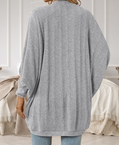 Otoño Invierno Suelto Abrigo frontal abierto Suéter de <span class=keywords><strong>mujer</strong></span> Señora Batwing <span class=keywords><strong>Manga</strong></span> Cárdigan de punto de gran tamaño - Product Image 3