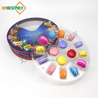 Set di Scatole Regalo in Cartone Rotonde Personalizzate per Natale con Finestra Trasparente, Confezione di Lusso da 16 Pezzi per Dessert, Biscotti e Baklava
