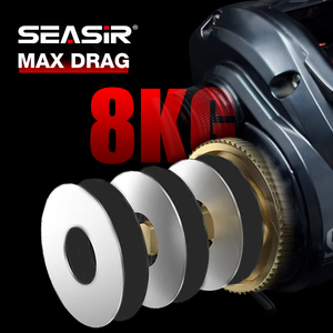 SEASIR <span class=keywords><strong>bb</strong></span> 5 + 1 engrenage principal en laiton haute résistance bouton en métal vitesse rapport de vitesse 7.2:1 nouveau matériau cadre poids 204G moulinets de pêche - Product Image 6